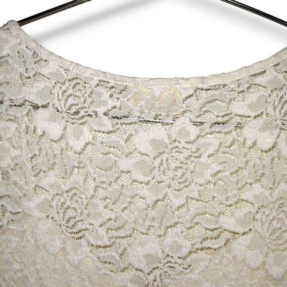 Pins & Needles Womens Dress Sz Medium Off White Stretchy Lace VNeck Formal - Picture 6 of 15